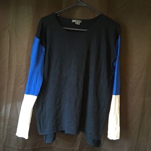 Vince Colorblock Sleeve Slub Sweater